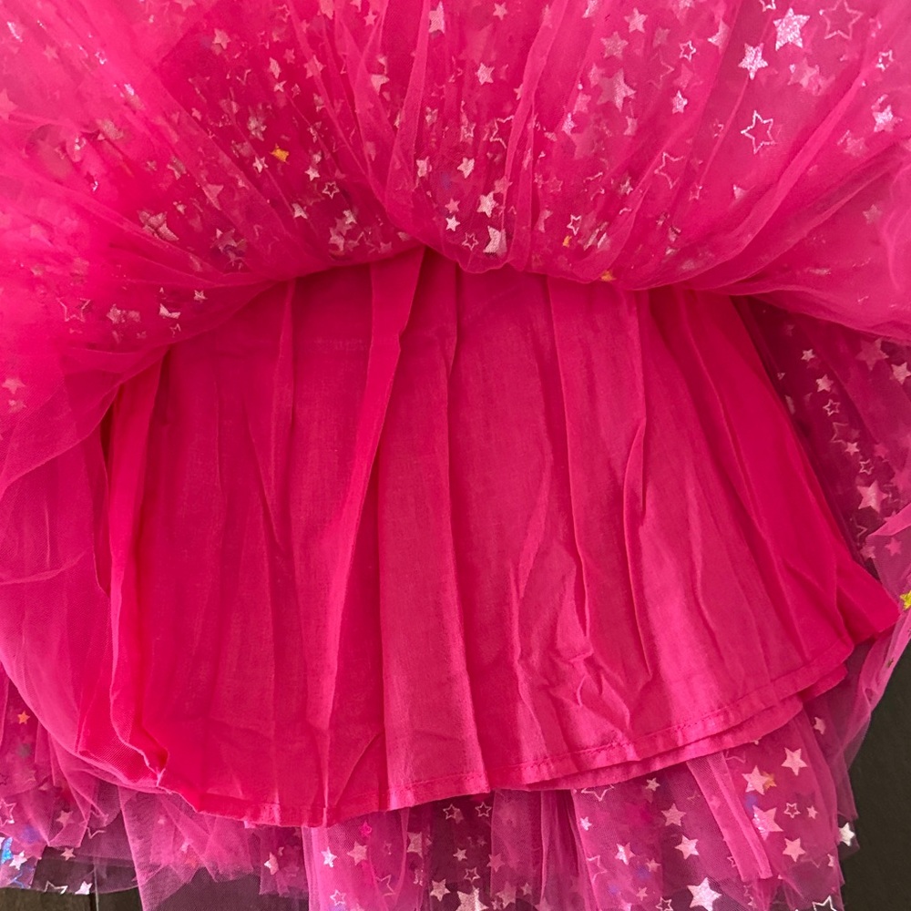 NWT Imekis Girls' Bright Pink Star Tulle Party Dress - Picture 6 of 12